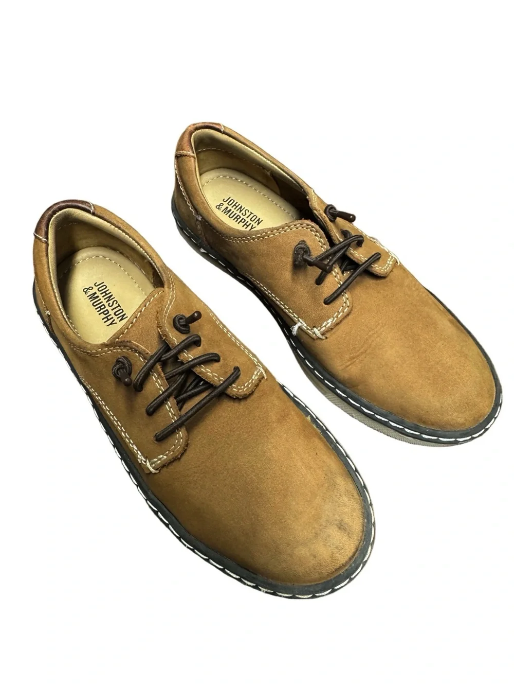 Johnston & Murphy Boys Tan Suede Casual Lace-Up Shoes